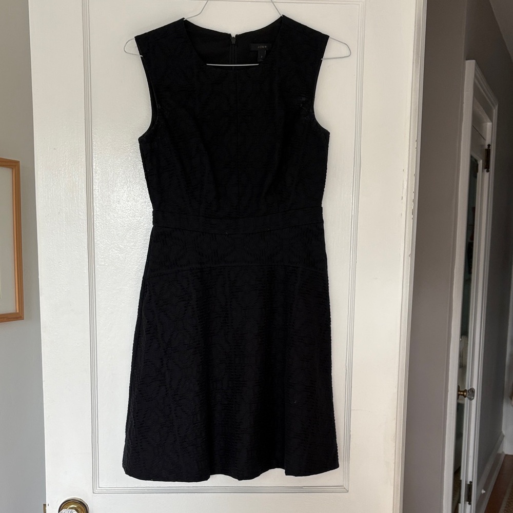J. Crew Black Textured Mini Dress